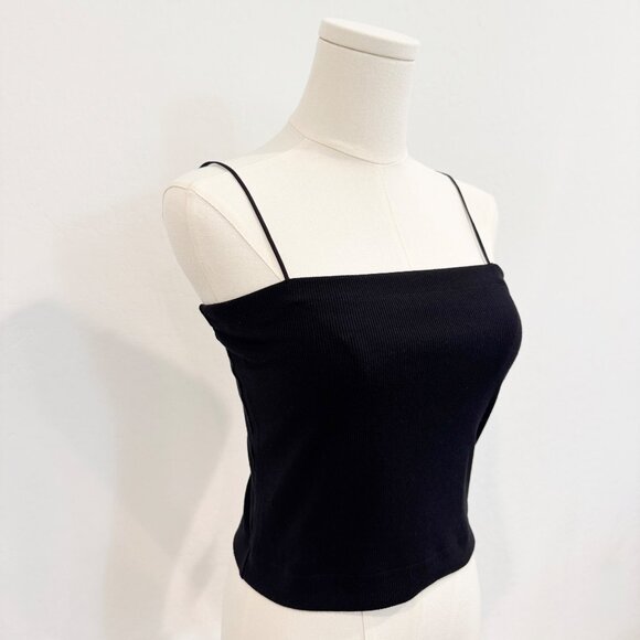 NWT American Eagle Bungee Strap Cropped Tank Top Basic Black AE Casual New Large - Picture 5 of 10